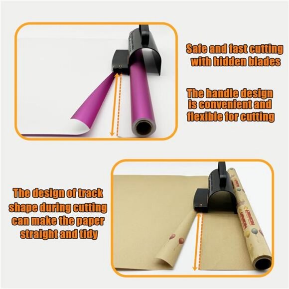 Wrapping Paper Roll Cutter with 3 PCS Blade Christmas Gift Wrap Cutter Tool - Picture 6 of 7